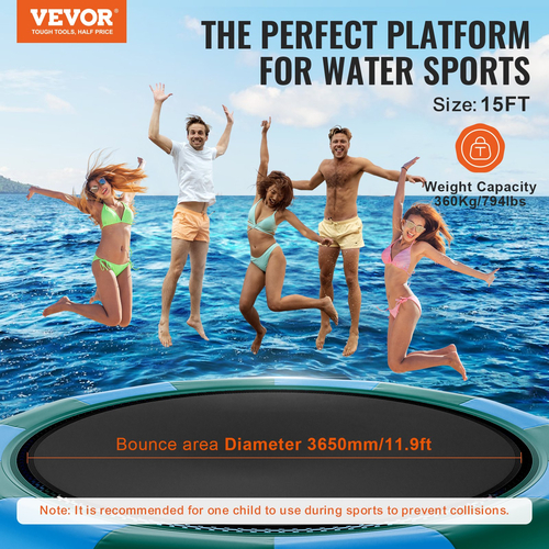 VEVOR 15ft φουσκωτό τραμπολίνο κολύμβησης πλατφόρμας αναπήδησης για παιχνίδι λίμνης πισίνας