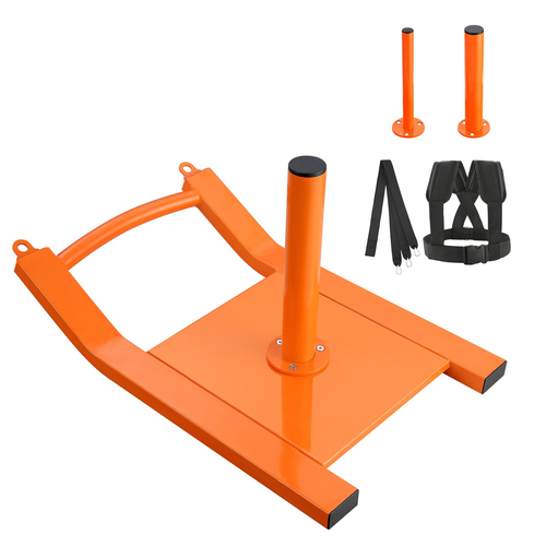VEVOR Weight Training Pull Sled, Fitness Strength Speed ​​Training Sled, Steel Power Sled Εξοπλισμός προπόνησης για αθλητική άσκηση και βελτίωση ταχύτητας, Κατάλληλο για πιάτο βάρους 1&quot; &amp; 2&quot;, πορτοκαλί