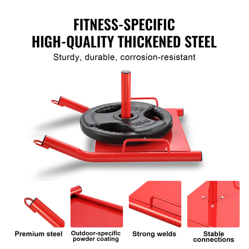 VEVOR Weight Training Pull Sled, Fitness Strength Speed ​​Training Sled, Steel Power Sled Εξοπλισμός προπόνησης για Αθλητική Άσκηση και Βελτίωση Ταχύτητας, Κατάλληλο για Πιάτο Βαρών 2&quot;, κόκκινο