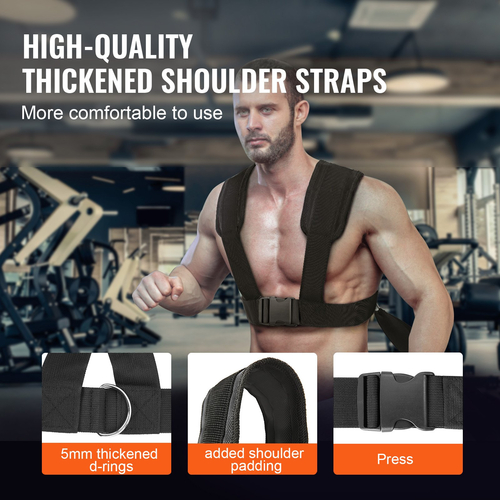 Sled VEVOR Weight Training, Pull Push Power Sled with Handle, Fitness Strength Trainsition training, Steel Workout Εξοπλισμός για Αθλητική Άσκηση &amp; Βελτίωση Ταχύτητας, Fit for 2&quot; Weight Plate, Μαύρο