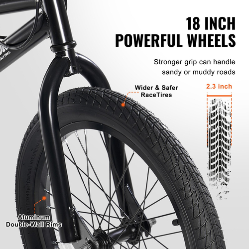 Ποδήλατο VEVOR 18 ιντσών BMX Ποδήλατο ελεύθερου ανδρικού ποδήλατο Παιδικό BMX ποδήλατο Hi-Ten Steel πλαίσιο