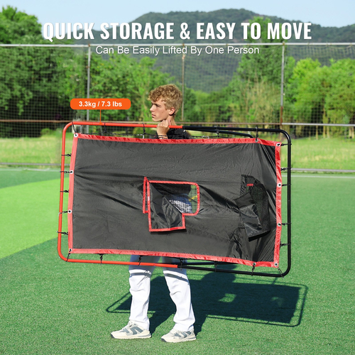 VEVOR Baseball And Softball Rebounder Net 3x4,5 ft 2-in-1 Switch Hitter Pitch