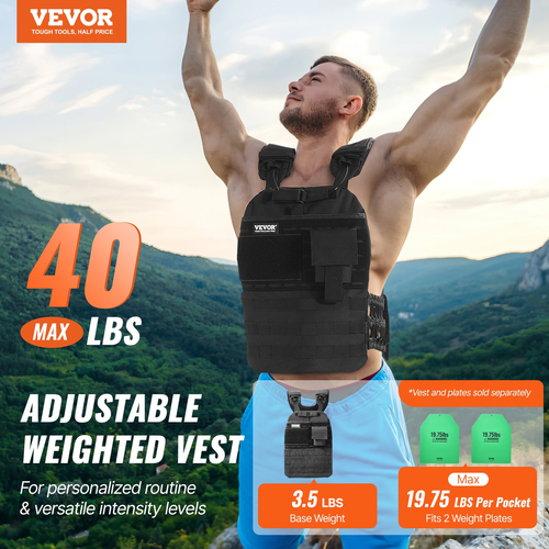 VEVOR 40lb Ρυθμιζόμενο γιλέκο με βάρος για άνδρες Γυναικεία Προπόνηση δύναμης τρέξιμο