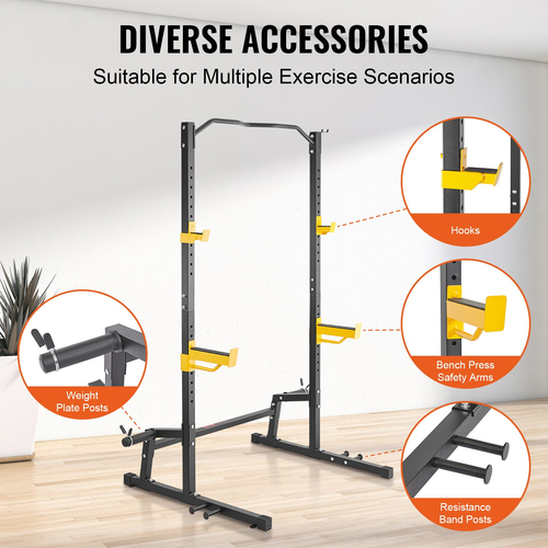 VEVOR Squat Stand Power Rack Ρυθμιζόμενο Βάρος Barbell Heavy Duty Βάρος Γυμναστήριο για το σπίτι