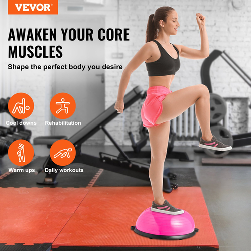 VEVOR 23&quot; Half Exercise Ball Trainer Yoga Balance Stability Band Resistance Ball