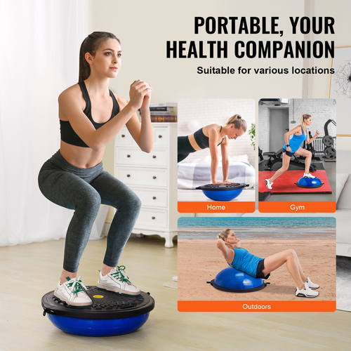 VEVOR 26&quot; Half Exercise Ball Trainer Yoga Balance Stability Band Resistance Ball