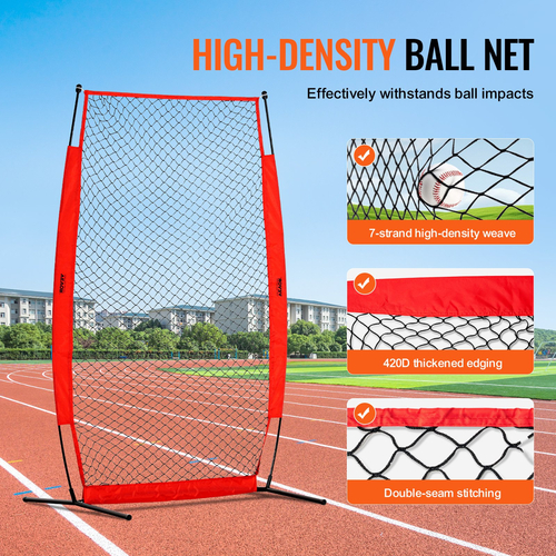 VEVOR I Screen Baseball για Batting Cage, 7x4 ft Baseball &amp; Softball Screen Safety, Body Protector Φορητή οθόνη κτυπήματος με Carry Bag &amp; Ground Stakes, Baseball Pitching Net for Pitchers Protection