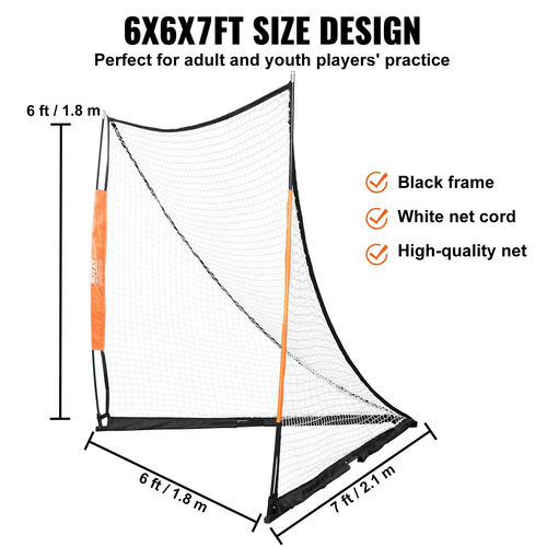 VEVOR Lacrosse Goal, 6&#039; x 6&#039; Lacrosse Net, Φορητό γκολ λακρός με τσάντα μεταφοράς, Fiberglass Rod Backyard Lacrosse Training Equipment, Easy Setup Collegiate Goal, Ιδανικό για προπόνηση ενηλίκων νέων