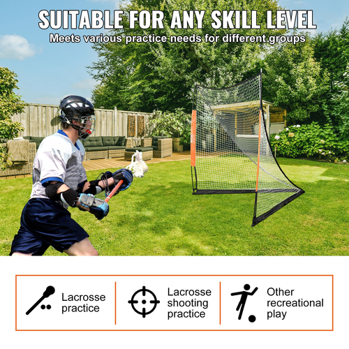 VEVOR Lacrosse Goal, 6&#039; x 6&#039; Lacrosse Net, Φορητό γκολ λακρός με τσάντα μεταφοράς, Fiberglass Rod Backyard Lacrosse Training Equipment, Easy Setup Collegiate Goal, Ιδανικό για προπόνηση ενηλίκων νέων