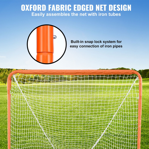 VEVOR Lacrosse Goal, 4&#039; x 4&#039; Small Παιδικό Δίχτυ Λακρός, Πτυσσόμενο Φορητό Γκολ λακρός με τσάντα μεταφοράς, Εξοπλισμός προπόνησης στην πίσω αυλή από σιδερένιο πλαίσιο, Γρήγορη και εύκολη εγκατάσταση, Ιδανικό για προπόνηση νέων, πορτοκαλί