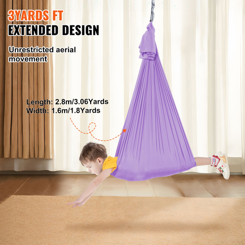 VEVOR Sensory Swing για Παιδιά, 3,1 Yards, Therapy Swing για παιδιά με Ειδικές Ανάγκες, Cuddle Swing Εσωτερική αιώρα εξωτερικού χώρου για Παιδί &amp; Ενήλικες με Αυτισμό, ΔΕΠΥ, Aspergers, Αισθητηριακή Ολοκλήρωση, Μωβ