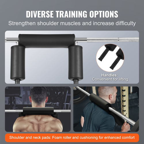 VEVOR Safety Squat Bar, 700 LBS Fitness Squat Bar, Safety Squat Bar Attachment with Shoulder and Arm Pads, 28mm Weight Bar, Ιδανικό για μπροστινά Squat, Lunges, Rehab, Φυσικοθεραπεία