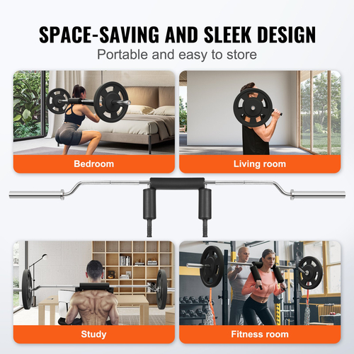VEVOR Safety Squat Bar, 700 LBS Fitness Squat Bar, Safety Squat Bar Attachment with Shoulder and Arm Pads, 28mm Weight Bar, Ιδανικό για μπροστινά Squat, Lunges, Rehab, Φυσικοθεραπεία