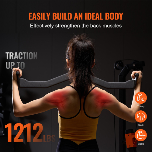 VEVOR LAT Pulldown Bar Tricep Attachment Handle V-bar Μηχάνημα καλωδίου για το σπίτι γυμναστήριο