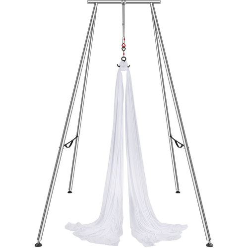 VEVOR Aerial Yoga Frame &amp; Yoga Hammock, 9,67 ft Professional Yoga Stand έρχεται με 6,6 Yards Aerial Hammock, Μέγιστη χωρητικότητα 551,15 lbs Εξέδρα γιόγκα για εσωτερικούς χώρους Aerial Yoga, λευκό