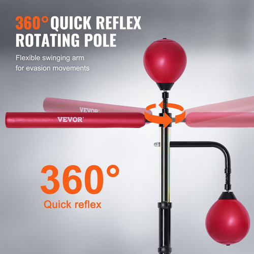 VEVOR Boxing Speed ​​Trainer, Punching Bag με βάση, Reflex Boxing Bag για εφήβους και ενήλικες, ρυθμιζόμενο ύψος σετ τσάντα φόρτισης ελεύθερης στάσης με γάντια, τσάντα ταχύτητας προπόνησης για προπόνηση στο σπίτι, κόκκινο