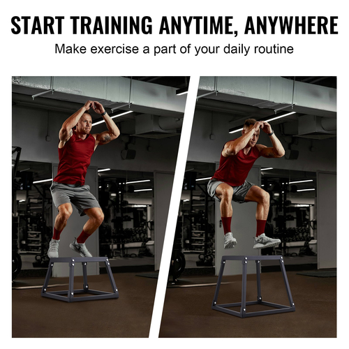 VEVOR Plyometric Jump Boxes, 12/18/24/30 Inch Plyo Box, Platform and Jumping Agility Box, Anti-slip Fitness Exercise Step Up Box for Home Gym Training, Conditioning Strength Training, Μαύρο