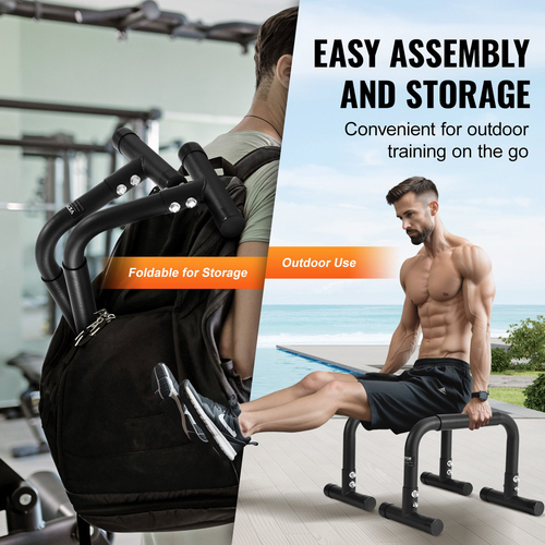 VEVOR Dip Bars, 500 lbs Weight Capacity, Heave Duty Dip Stand, Fitness Workout Dip Bar Station Stabilizer Parallette Push Up Stand, Παράλληλες ράβδοι για προπόνηση δύναμης στο σπίτι Γυμναστήριο γραφείου εξωτερικού χώρου