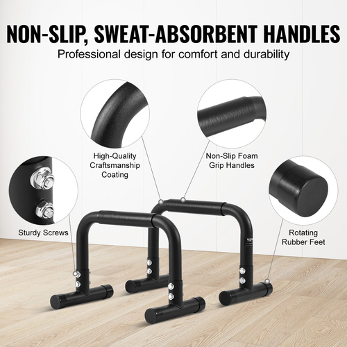 VEVOR Dip Bars, 500 lbs Weight Capacity, Heave Duty Dip Stand, Fitness Workout Dip Bar Station Stabilizer Parallette Push Up Stand, Παράλληλες ράβδοι για προπόνηση δύναμης στο σπίτι Γυμναστήριο γραφείου εξωτερικού χώρου