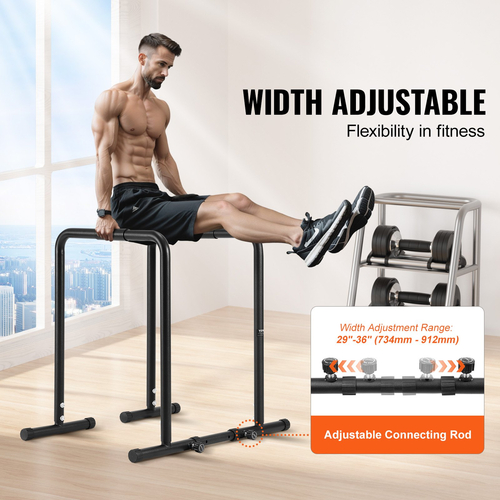 VEVOR Dip Bar, χωρητικότητα 440 lbs, Heave Duty Dip Stand Stand με ρυθμιζόμενο ύψος, Fitness Workout Dip Bar Station Stabilizer Parallette Push Up Stand, Παράλληλες μπάρες για προπόνηση δύναμης στο σπίτι Γυμναστήριο