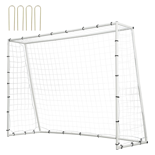 VEVOR Soccer Rebound Trainer, 8x6FT Iron Soccer Training Equipment, Sports Football Rebounder Wall με δίχτυ και γκολ διπλής όψης, ιδανικό για εξάσκηση στην πίσω αυλή, ατομική προπόνηση, πάσα