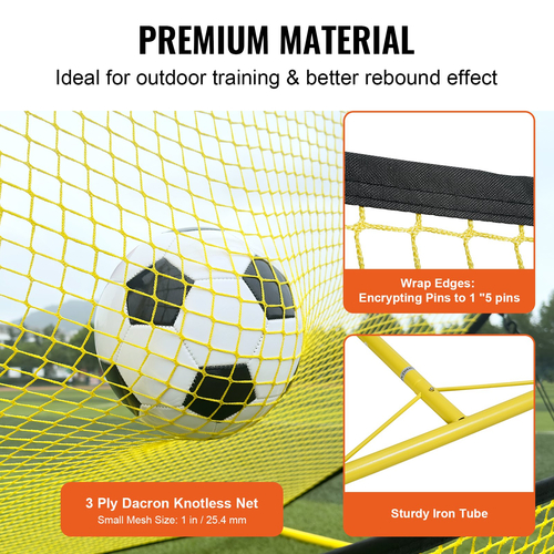 VEVOR Soccer Trainer, 2-ΣΕ-1 φορητό δίχτυ ποδοσφαίρου Rebounder, 72&quot;x51&quot; Iron Εξοπλισμός εξάσκησης ποδοσφαίρου, Τοίχος αθλητικού ποδοσφαίρου Rebounder με φορητή τσάντα, Ιδανικό για ομαδική προπόνηση, πάσο, βόλεϊ
