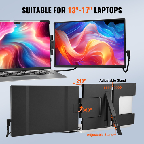 VEVOR Laptop Screen Extender 14in HD 1080P Portable Monitor για φορητό υπολογιστή 13&quot;-17