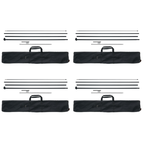 VEVOR Feather Flag Pole Kit 4 Packs Swooper Flag Pole 16,3 ft with Ground Stakes