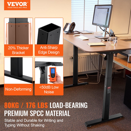 VEVOR Electric Standing Desk Frame Adjustable 27.6-46.1 in H Stand Workstation