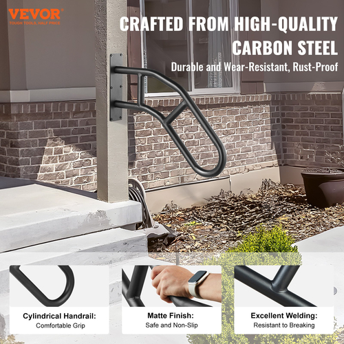 Κιγκλιδώματα VEVOR 2 PCS για σκαλοπάτια εξωτερικού χώρου 29&quot; κιγκλιδώματα τοίχου για 1-3 σκαλοπάτια