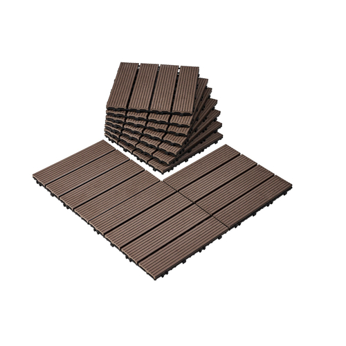 VEVOR Interlocking Deck Tiles Plastic Wood 10 Pack 12&quot;x12&quot; Αδιάβροχο για Βεράντα