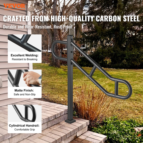 Κιγκλίδωμα VEVOR Single Post for Outdoor 1-3 Βήμα 40,5&quot; κουπαστής σκάλας για δάπεδο