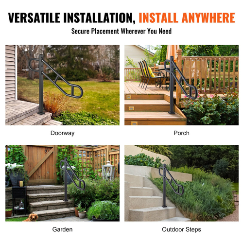 Κιγκλίδωμα VEVOR Single Post for Outdoor 1-3 Βήμα 40,5&quot; κουπαστής σκάλας για δάπεδο