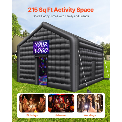 Φουσκωτό νυχτερινό κλαμπ VEVOR 16,4 x 13,1 x 12,5 Ft Blow up Party Ten with Lights