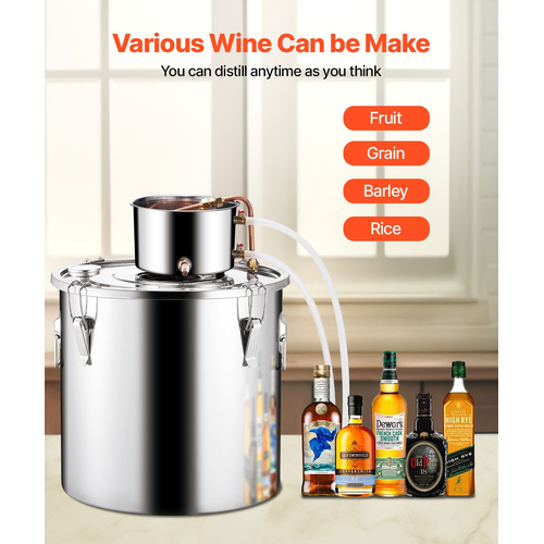 VEVOR Moonshine Still 13 Gal Water Alcohol Distiller Kit ζυθοποιίας από ανοξείδωτο χάλυβα