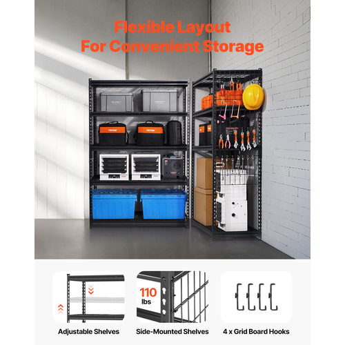VEVOR Storage Shelves 5 Tier Adjustable Heavy Duty Garage Shelving Unit 3000 lbs