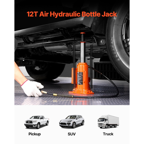 VEVOR Air Hydraulic Bottle Jack 12 Ton Manual Hand Pump Επισκευή Αυτοκινήτων