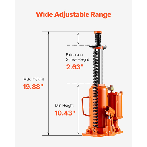 VEVOR Air Hydraulic Bottle Jack 12 Ton Manual Hand Pump Επισκευή Αυτοκινήτων