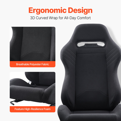 Ρυθμιζόμενη αγωνιστική καρέκλα VEVOR 2 Racing Seat με πολυεστερικό ύφασμα &amp; συρόμενο