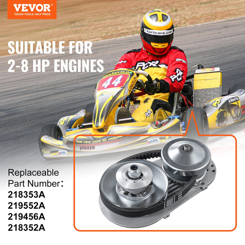 VEVOR 2000 RPM Συμπλέκτης μετάδοσης κίνησης Ανθεκτικός συμπλέκτης με κινητήρα 2-8 HP και ελαστικό ιμάντα