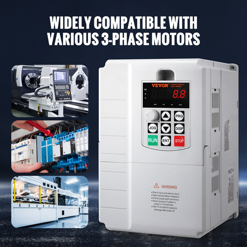 VEVOR VFD 7,5KW, 34A, 10HP Μεταβλητή μονάδα μετάδοσης κίνησης για έλεγχο ταχύτητας κινητήρα 3 φάσεων