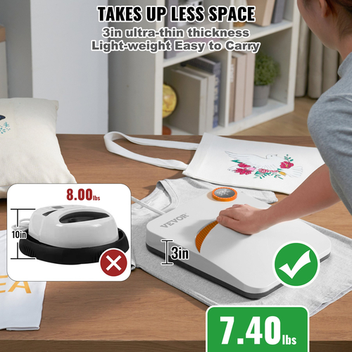 VEVOR Heat Press 12 x 10 σε φορητό μπλουζάκι Easy Press Sublimation Transfer DIY