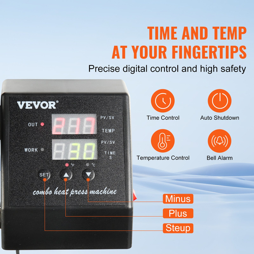VEVOR Heat Press 8 in 1 Heat Press Machine 38x30cm T-shirt Press Mug Printing Machine Multifuctional Heat Transfer Machine for T-shirt Mug Hat Plate Printing Printing