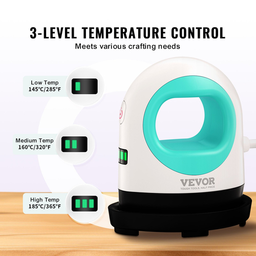 VEVOR Mini Heat Press Machine Μικρό φορητό μηχάνημα μεταφοράς θερμότητας Πράσινο+Λευκό