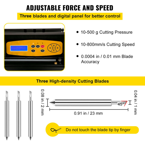 VEVOR Vinyl Cutter Machine, 28-inch Cutting Plotter, Adjustable Speed ​​and Force, DIY Cutting Machine Kit for Signs Πανό Αυτοκόλλητα με βάση δαπέδου Εργαλεία λογισμικού SignMaster για Windows