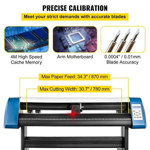 VEVOR 34-ιντσών ημι-αυτόματο περιγράμματος Vinyl Cutter Plotter Εγχειρίδιο τοποθέτησης