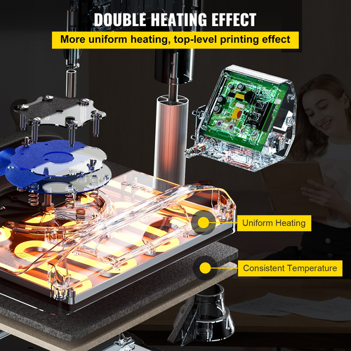 VEVOR Heat Press Machine, 12 x 15 ίντσες, Γρήγορη θέρμανση, 360 Swing Away Digital Sublimation T-Shirt Printer Vinyl Transfer, Canvas Bag, Pillow, Banner, Blue