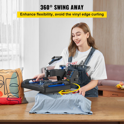 VEVOR Digital Heat Press 15&quot;x15&quot; T-shirt Sublimation Transfer Machine Swing Away