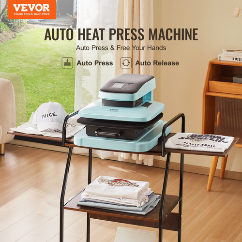 VEVOR Auto Heat Press Machine Kit Tumbler Press 2-in-1, 15 x 15 in Smart T Shirt Press Machine with Auto Release, Tumbler Press Machine for Tumblers 11-30 oz, for Sublimation Heat Transfers Projects