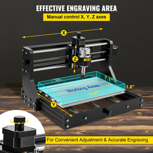 VEVOR CNC 3018 Pro 5500MW 300×180×45mm Cnc Μηχάνημα GRBL Control Mini Laser Engraver with Offline Controller 3 Axis Laser Engraving Machine for Carving Frasing Plastic Acrylic PVC Wood